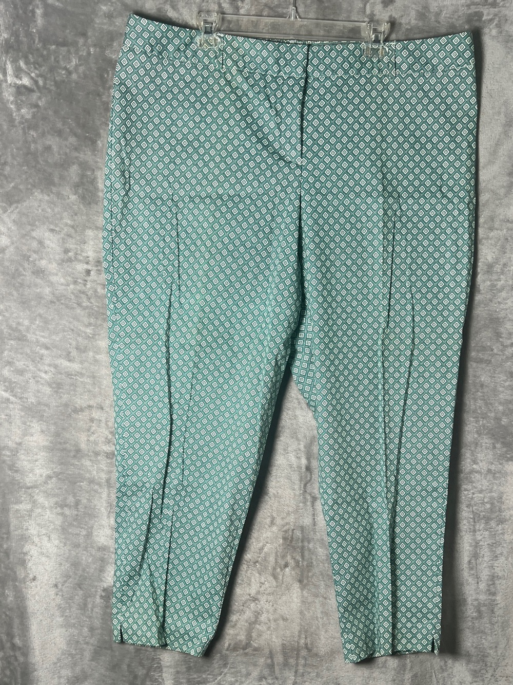 Teal Geometric Stretch Pants